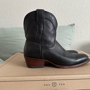 Tecovas Penny Women’s Ankle Boots Black Leather 8.5